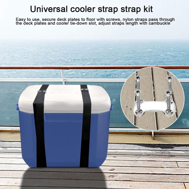 Tirifer Universal Cooler Tie-Down Strap Kit, Tie Down Kit Cooler Straps, Cam Buckle Lashing Strap Compatible with YETI Coolers, RTIC Coolers - Image 5